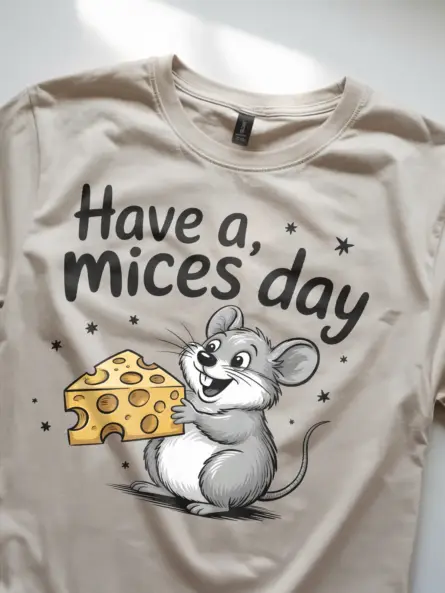 natural Lifestyle Shot Have a Mices Day funny mouse pun t-shirt