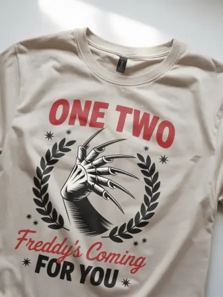 One Two Freddy’s Coming For You Shirt – Retro Horror Tee - Image 8