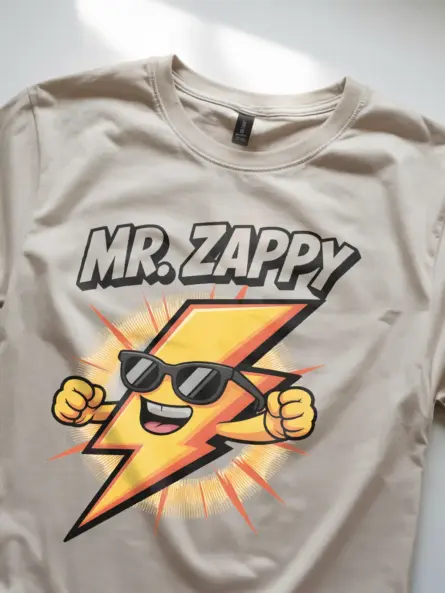 Cartoon Lightning Bolt Kids T-Shirt Mr. Zappy - Image 11