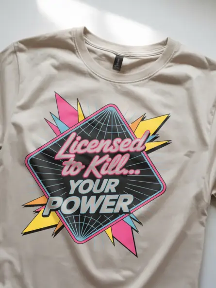 Electrician Neon Retro T-Shirt – Licensed To Kill - Image 8
