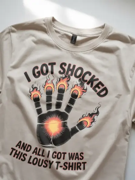 Natural Shirt Lifestyle Shot - I Got Shocked - Funny Electric Shock T Shirt