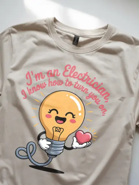 Funny Electrician Pun T-Shirt – Turn You On - Image 8