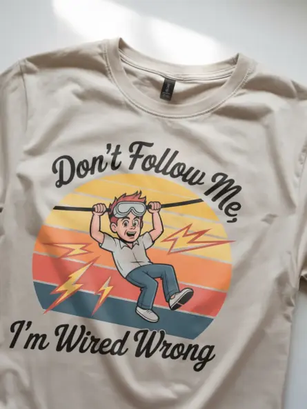 Funny Electrician Retro T-Shirt - Image 9