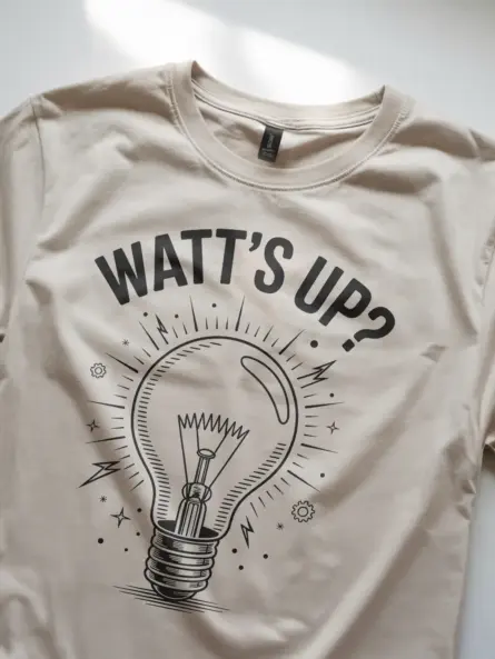 Funny Electrician Shirt - "WATT’S UP?" Light Bulb Pun Design - Image 8
