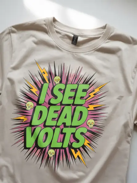 Funny Electrician T-Shirt Skull Comic Style - Image 8
