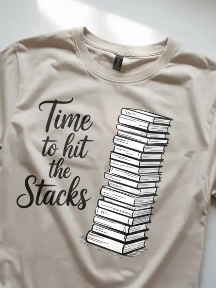 Time to Hit the Stacks – Minimalist Library Shirt for Book Lovers - Image 8