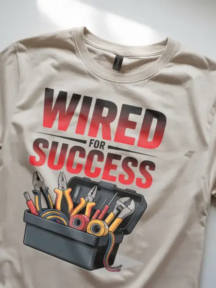 Motivational Electrician T-Shirt - WIRED FOR SUCCESS - Image 9