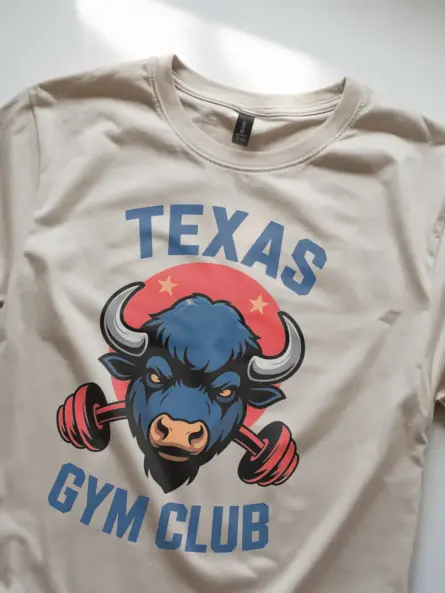 Bold Texas Gym Club T-Shirt – Buffalo Logo Workout Apparel - Image 9
