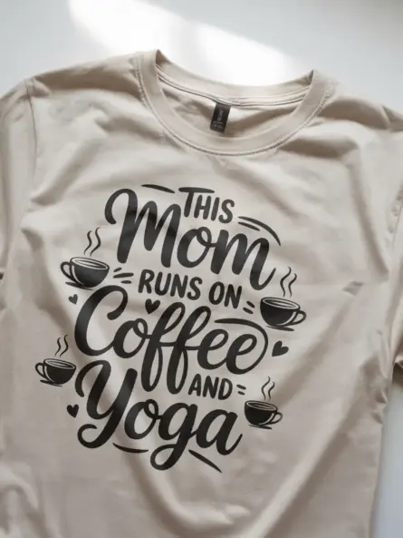 Charming Coffee Yoga Mom T-Shirt - Image 8