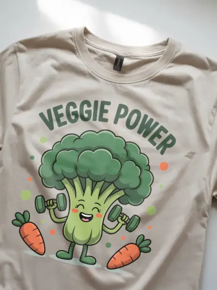 Funny Vegetable Pun T-Shirt – Veggie Power Broccoli Gym Tee for Kids & Adults - Image 8