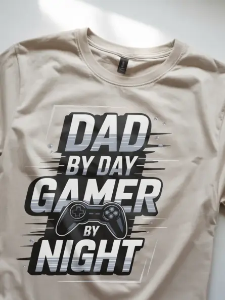 Natural funny gamer dad tee for young fathers