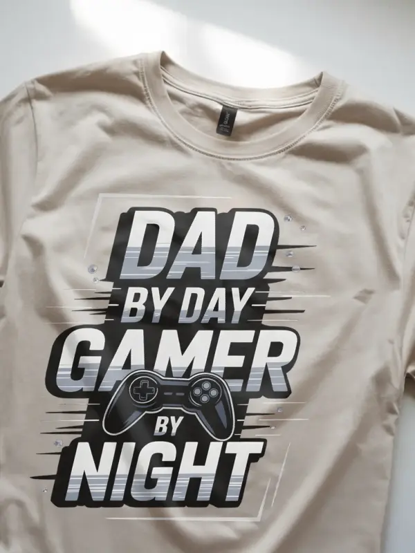 Natural funny gamer dad tee for young fathers