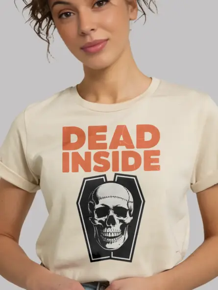 natural Shirt Lifestyle Shot – Dead Inside – dead inside coffin t-shirt