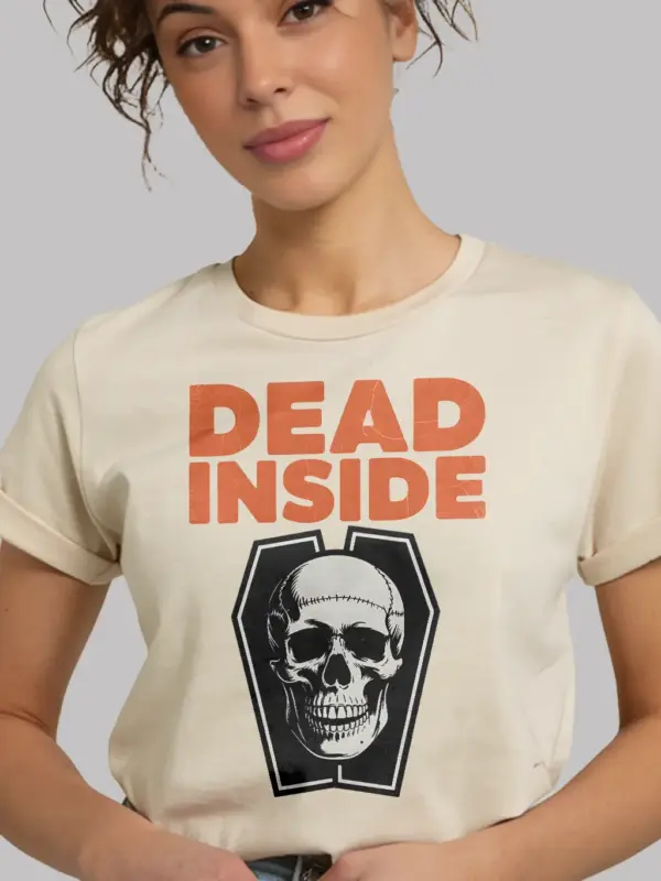 natural Shirt Lifestyle Shot – Dead Inside – dead inside coffin t-shirt