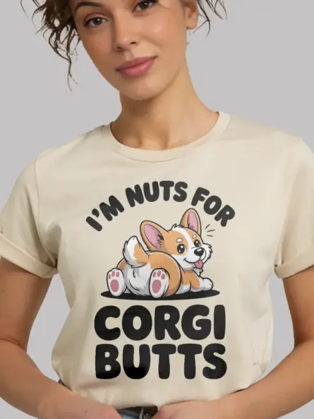 Corgi Butt T Shirt Hilarious Cartoon Dog Lover Gift Tee - Image 9