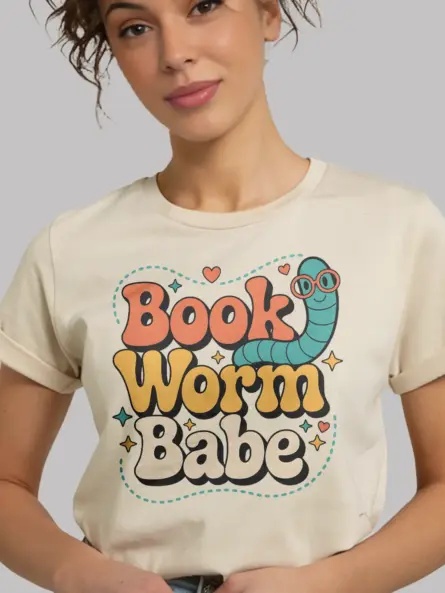 Retro Bookworm T-Shirt for Readers – Cute & Quirky Vintage Design - Image 6