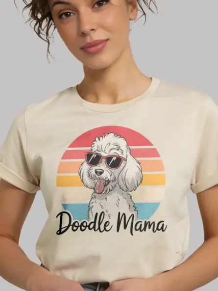 Doodle Mama T-Shirt for Dog Moms – Retro Style Pet Parent Apparel - Image 6