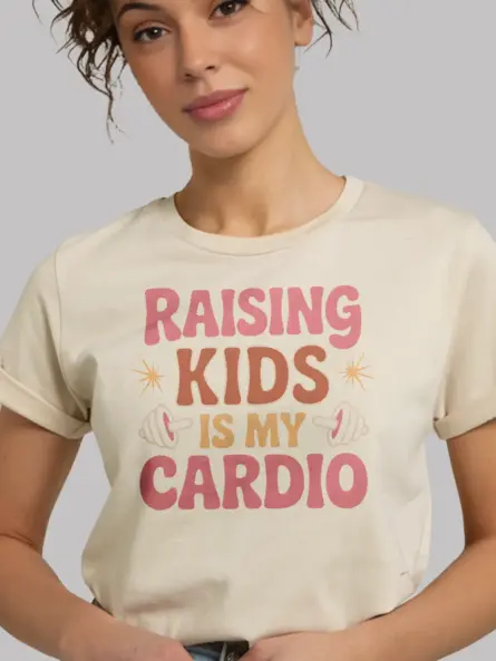 Funny Mom Workout T-Shirt – Raising Kids Is My Cardio - Image 12