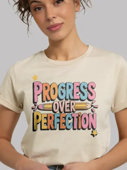 Whimsical Kindergarten Teacher Shirt – Progress Over Perfection Tee - Image 9