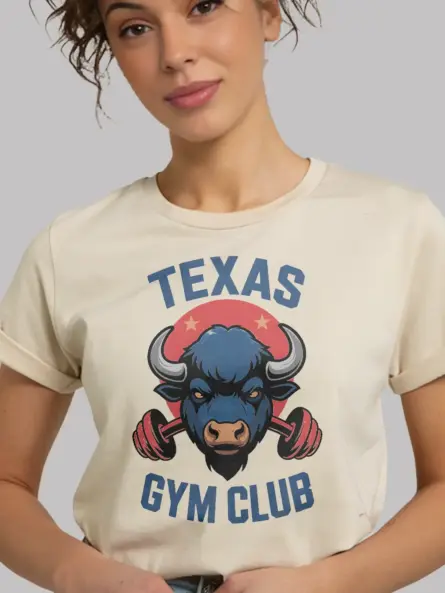 Bold Texas Gym Club T-Shirt – Buffalo Logo Workout Apparel - Image 10
