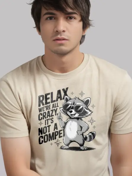 natural cartoon raccoon funny raccoon mental health t-shirt