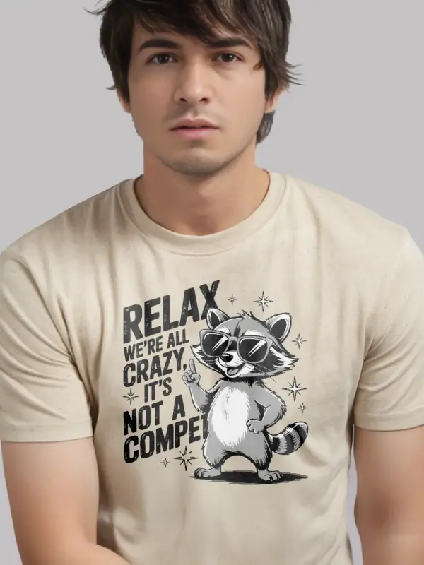 natural cartoon raccoon funny raccoon mental health t-shirt