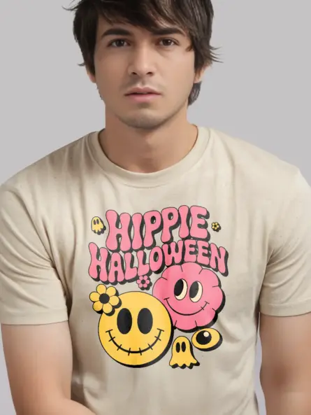Hippie Halloween T-Shirt – Retro Pastel Graphic Tee - Image 9