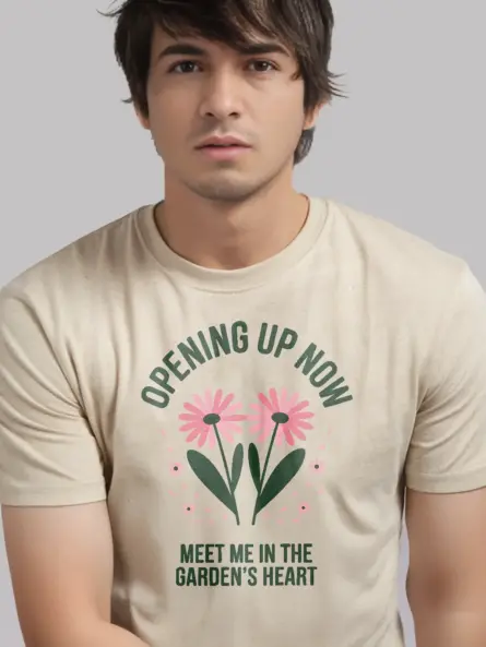 Minimalist Daisy Garden T-Shirt – Opening Up Now Floral Design - Image 9