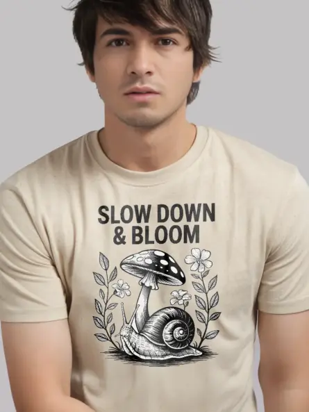 Amazing Mushroom Snail T-Shirt – Slow Down & Bloom Tee - Image 9