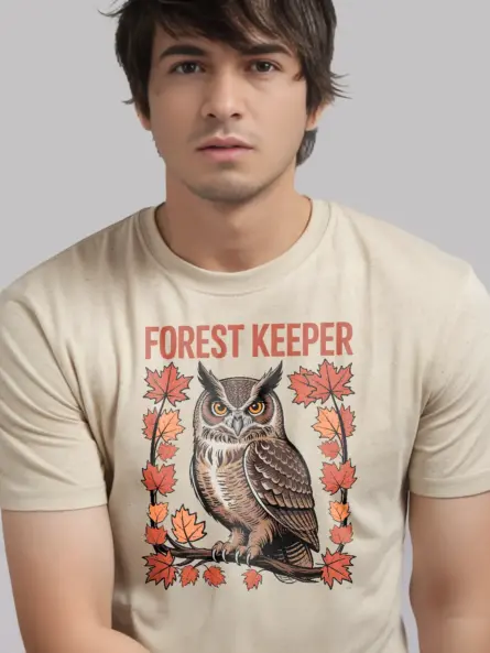 Retro Owl Forest Keeper T-Shirt for Nature Lovers - Image 9