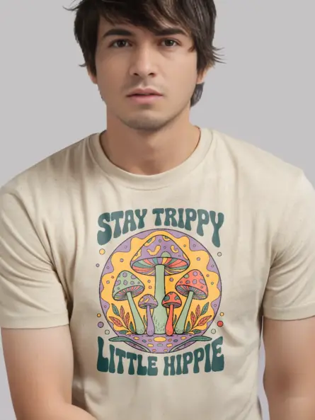 Trippy Mushroom Hippie T-Shirt Stay Trippy Little Hippie - Image 9