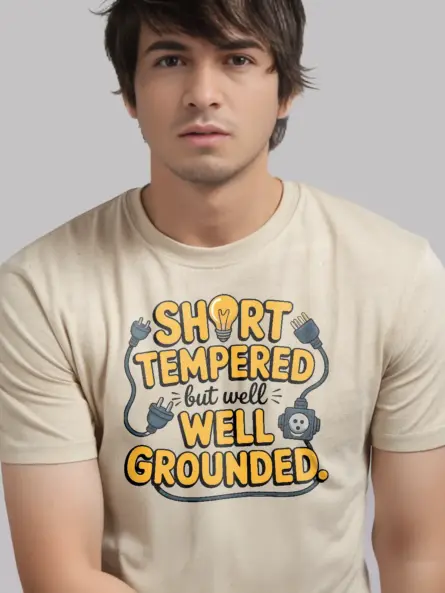 Well Grounded Electrician T-Shirt – Funny Short Tempered Cartoon Tee for Engineers - Image 6