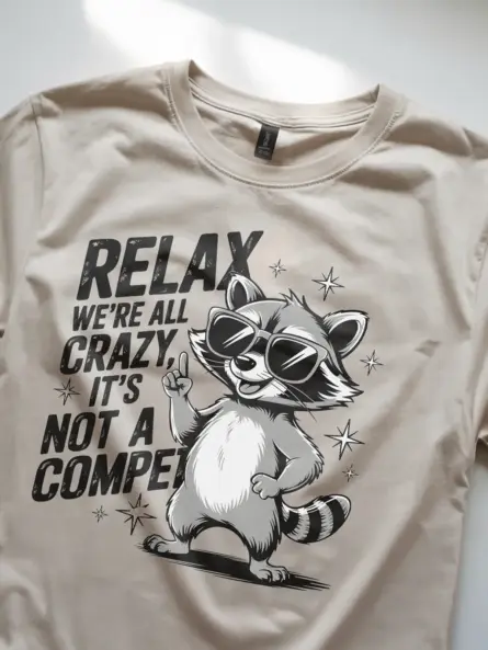 natural lifestyle image with quote funny raccoon mental health t-shirt