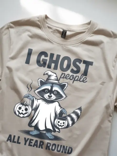 Natural close-up – blue ink raccoon ghostcore t-shirt vintage texture natural
