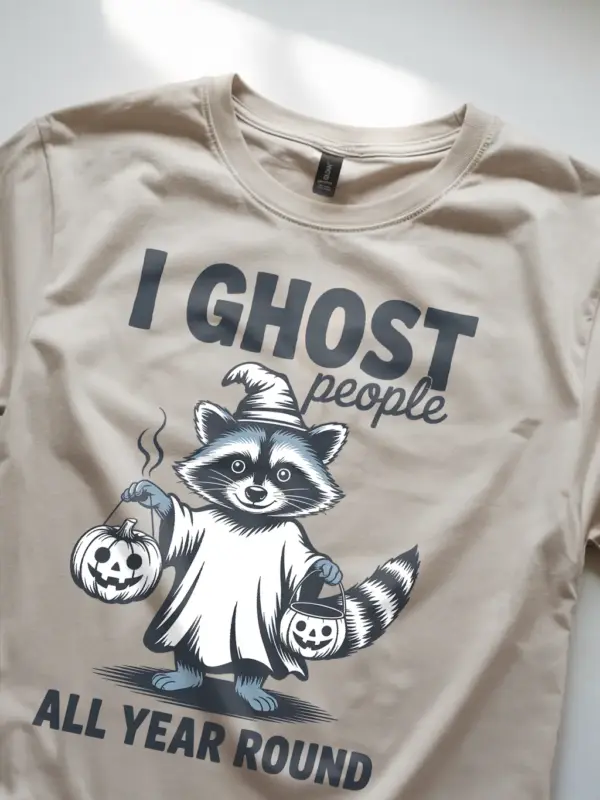 Natural close-up – blue ink raccoon ghostcore t-shirt vintage texture natural