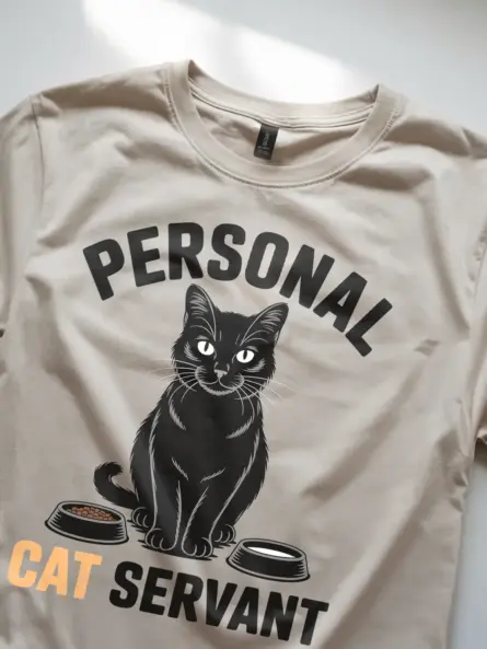 Funny Personal Cat Servant T-Shirt for Cat Lovers | Minimalist Gift Tee - Image 8
