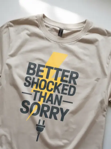 Natural Better Shocked Than Sorry Shirt Lifestyle – workwear shirt for electrical technicians