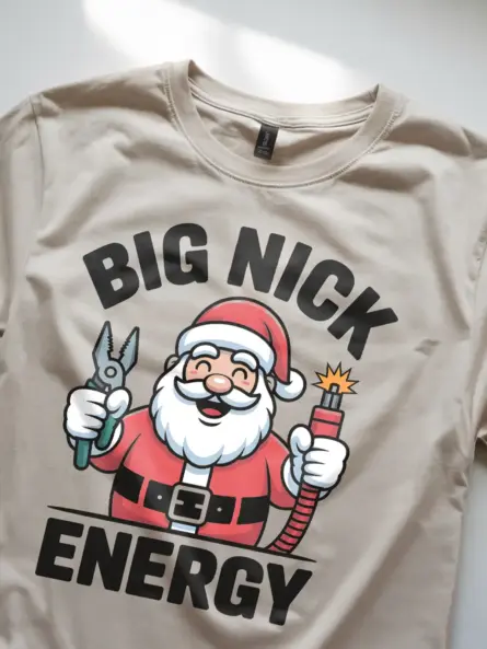 Natural Big Nick Energy Shirt Lifestyle – novelty Christmas electrician gift