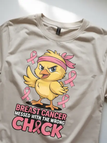 Breast Cancer Messed with the Wrong Chick Shirt – Bold Funny Survivor Tee - Image 8