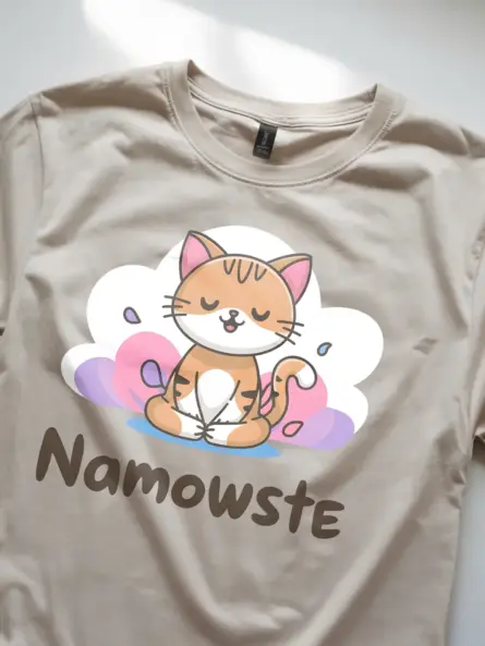 Cat Meditation Shirt – Namowste Yoga Tee - Image 10