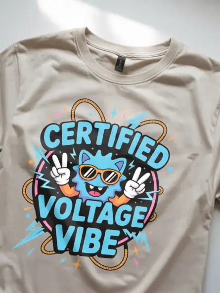 Natural Certified Voltage Vibe Shirt – unique electrician gift shirt for gamers and engineers