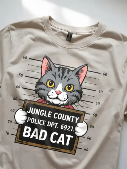 Funny Cat Mugshot T-Shirt for Pet Lovers - Image 11