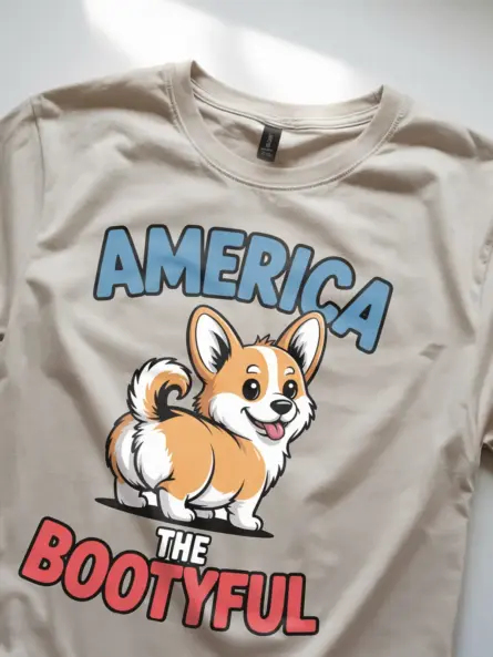 America The Bootyful – Funny Patriotic Dog Shirt for Corgi Fans - Image 6