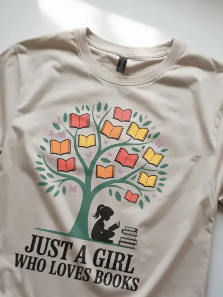 Just a Girl Who Loves Books Shirt – Minimalist Reader Tee - Image 8