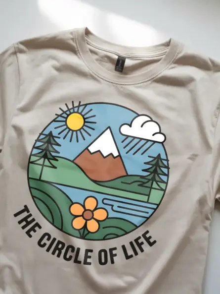 Retro Style Nature Circle of Life T-Shirt - Image 8