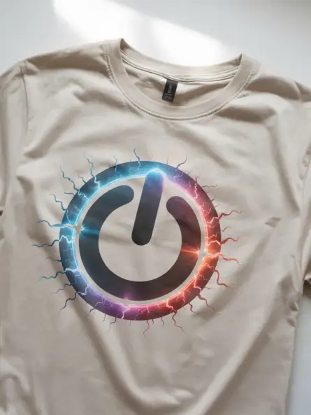 Power Button T-Shirt with Futuristic Electric Symbol - Image 8