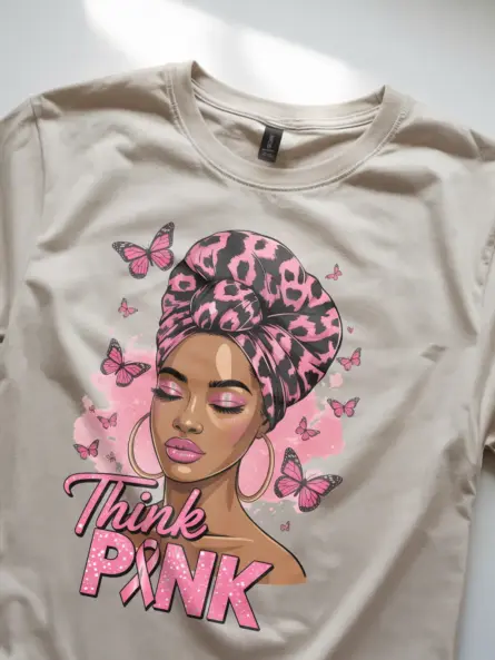 Natural Shirt Think Pink Breast Cancer Shirt Lifestyle Photo
