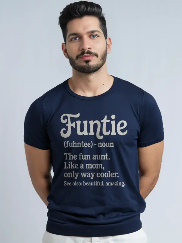 Navy funtie shirt fun aunt t-shirt gift