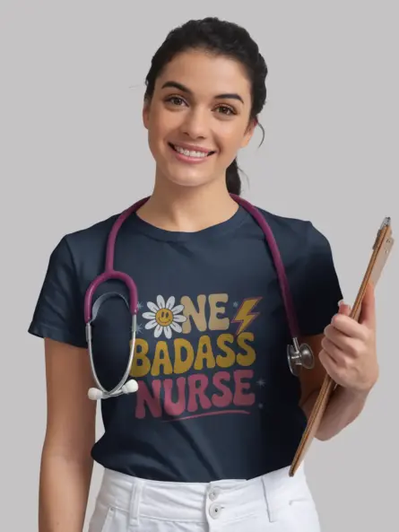 navy-lifestyle-underestimate-me-retro-one-badass-nurse-tee-lifestyle-shot