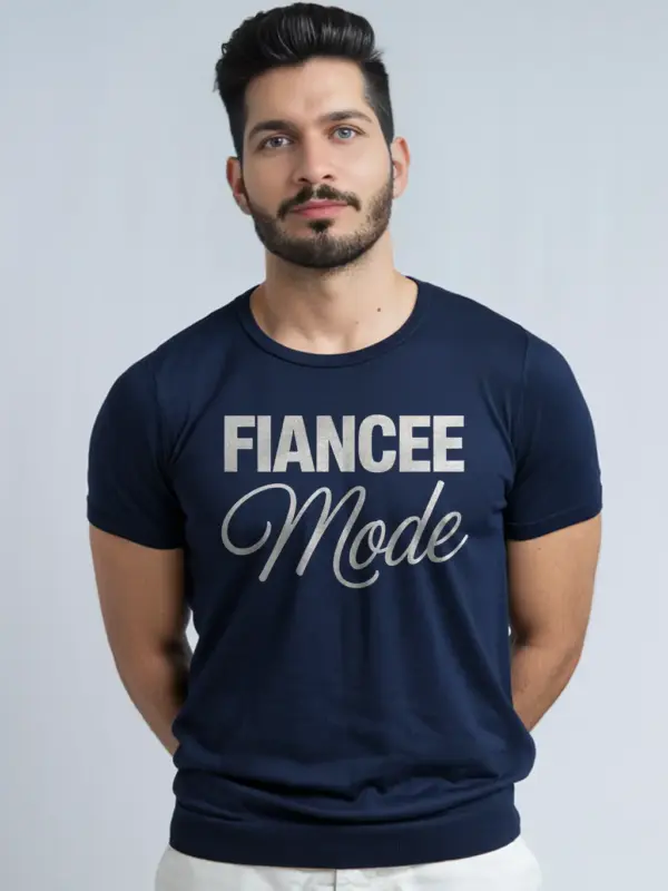 Navy lifestyle image of cute engagement shirt for bride-to-be
